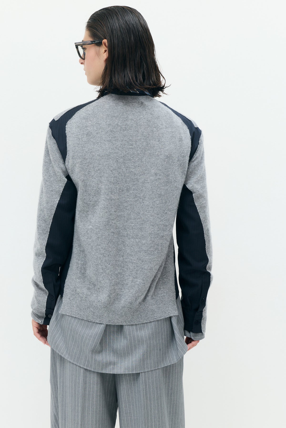 Cashmere Shirt Paneled Knit