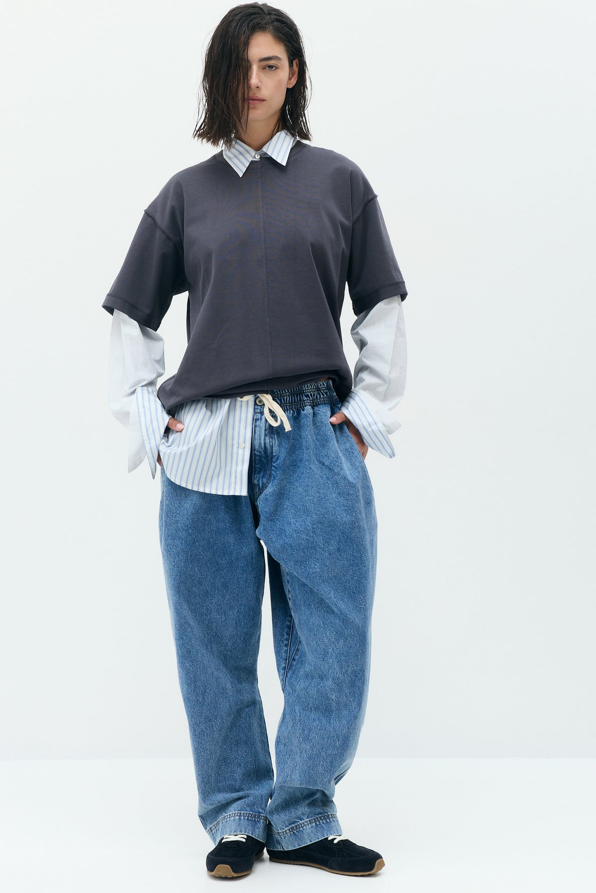 Layered Shirt-Sleeve Tee