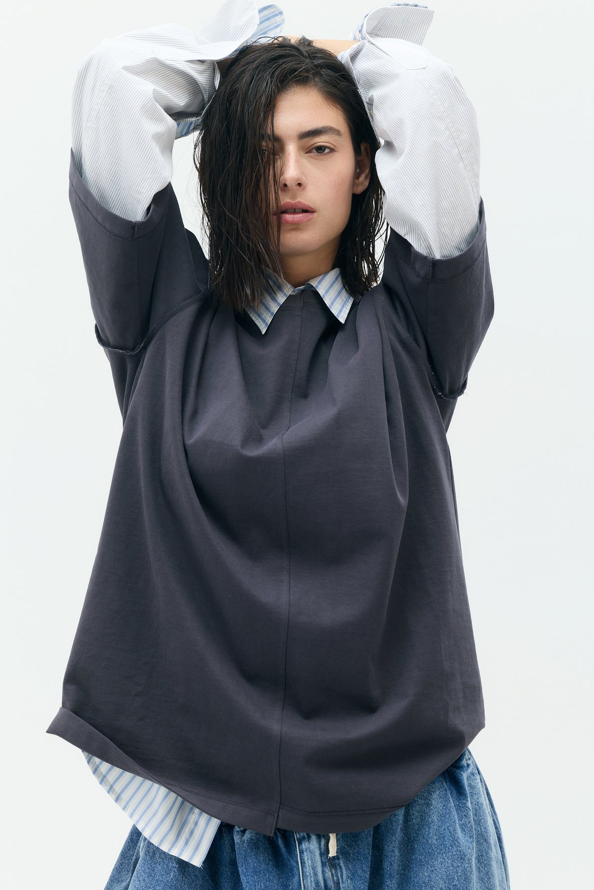 Layered Shirt-Sleeve Tee
