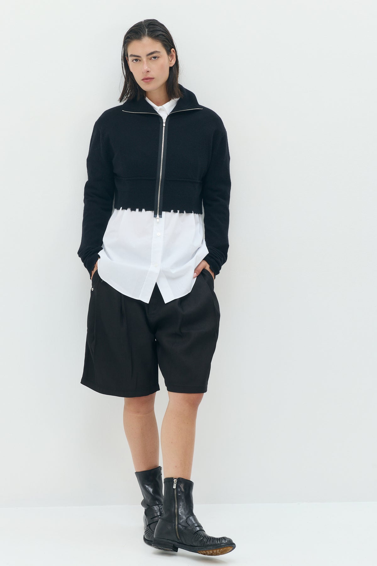 Wool Destroyed Crop Knit