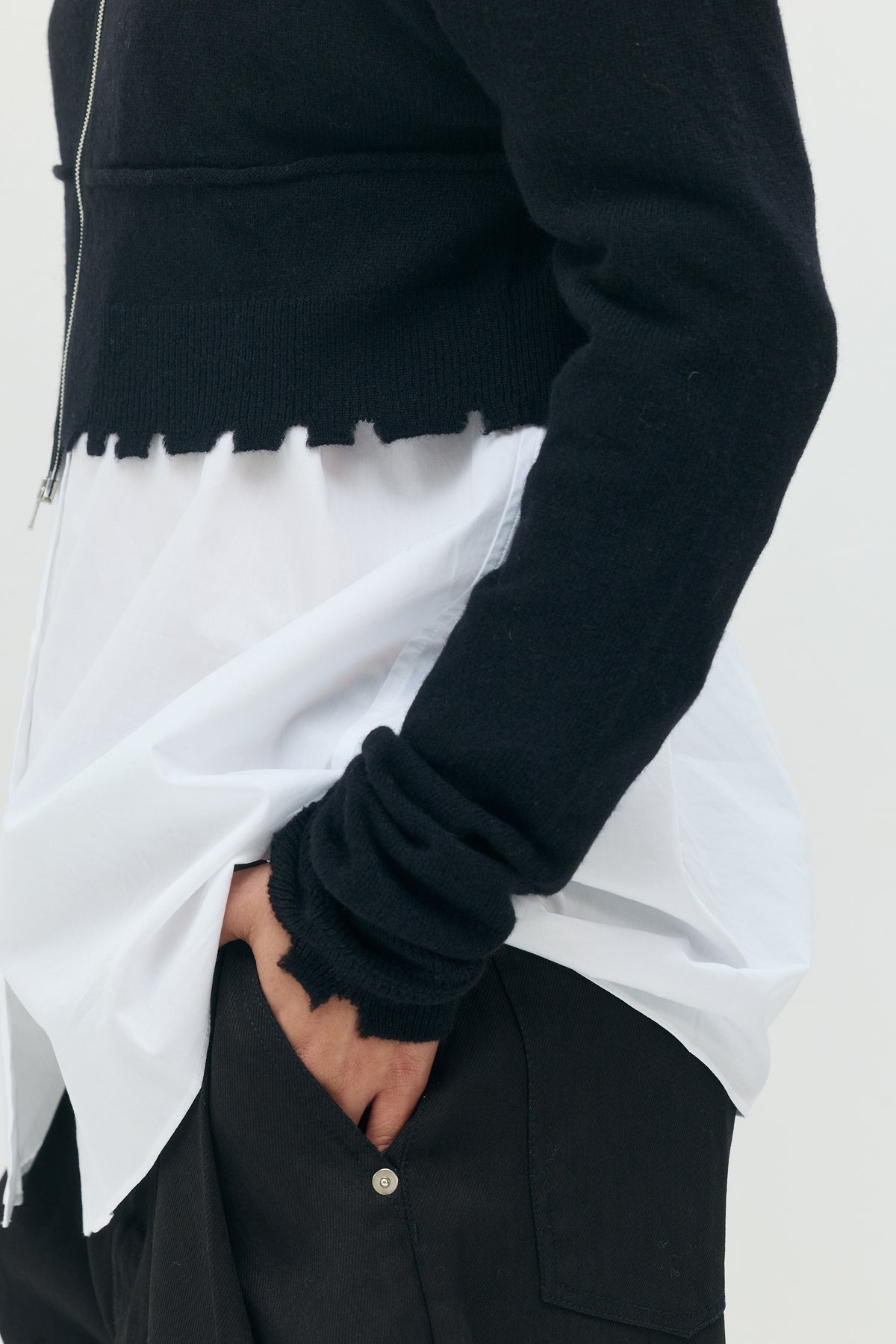 Wool Destroyed Crop Knit