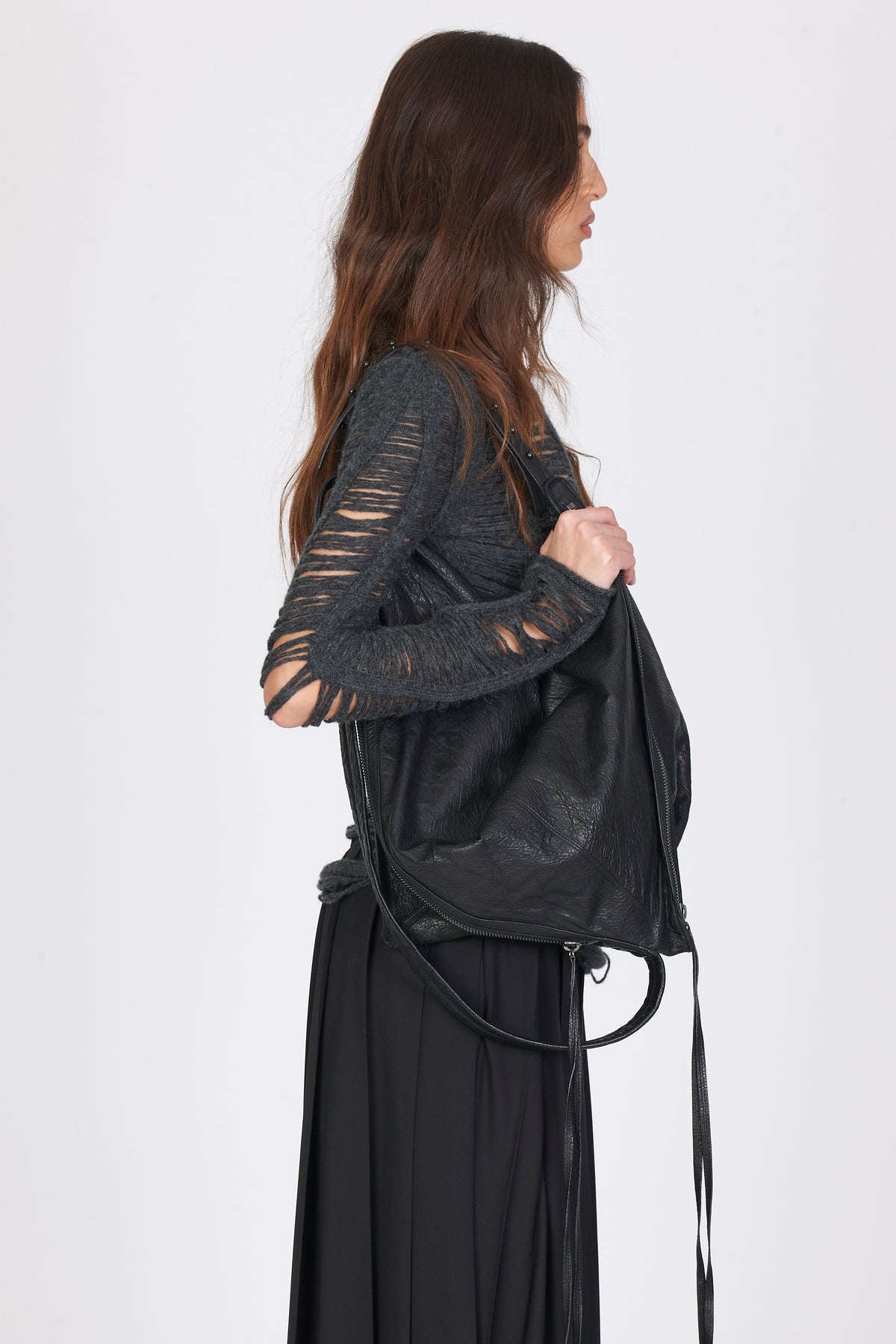 Leather Bag With Shoulder Strap