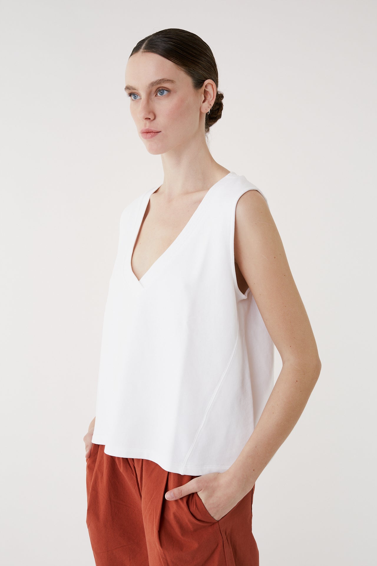 Lana White V-Neck Top