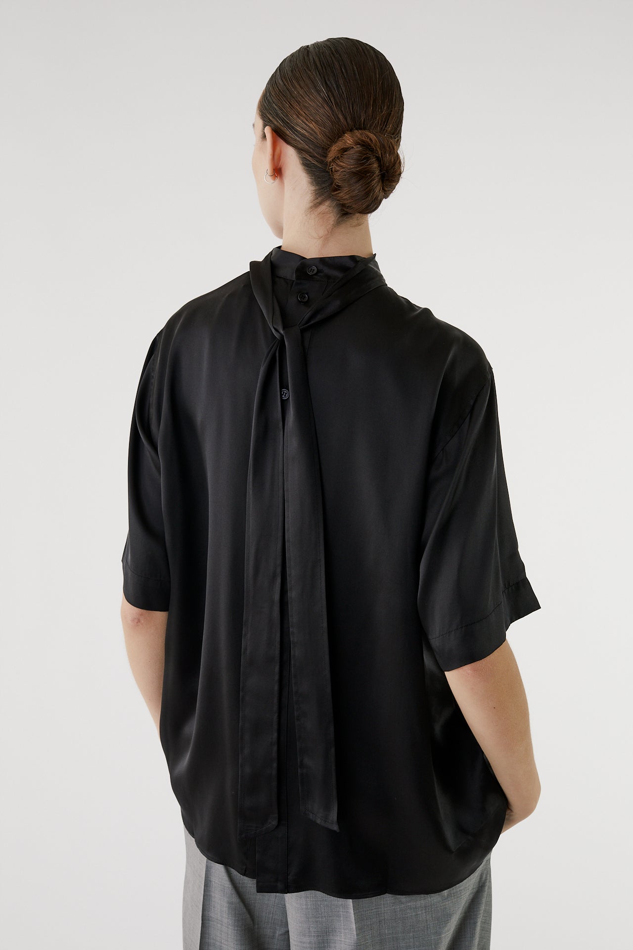 Caroline silk tie neck shirt