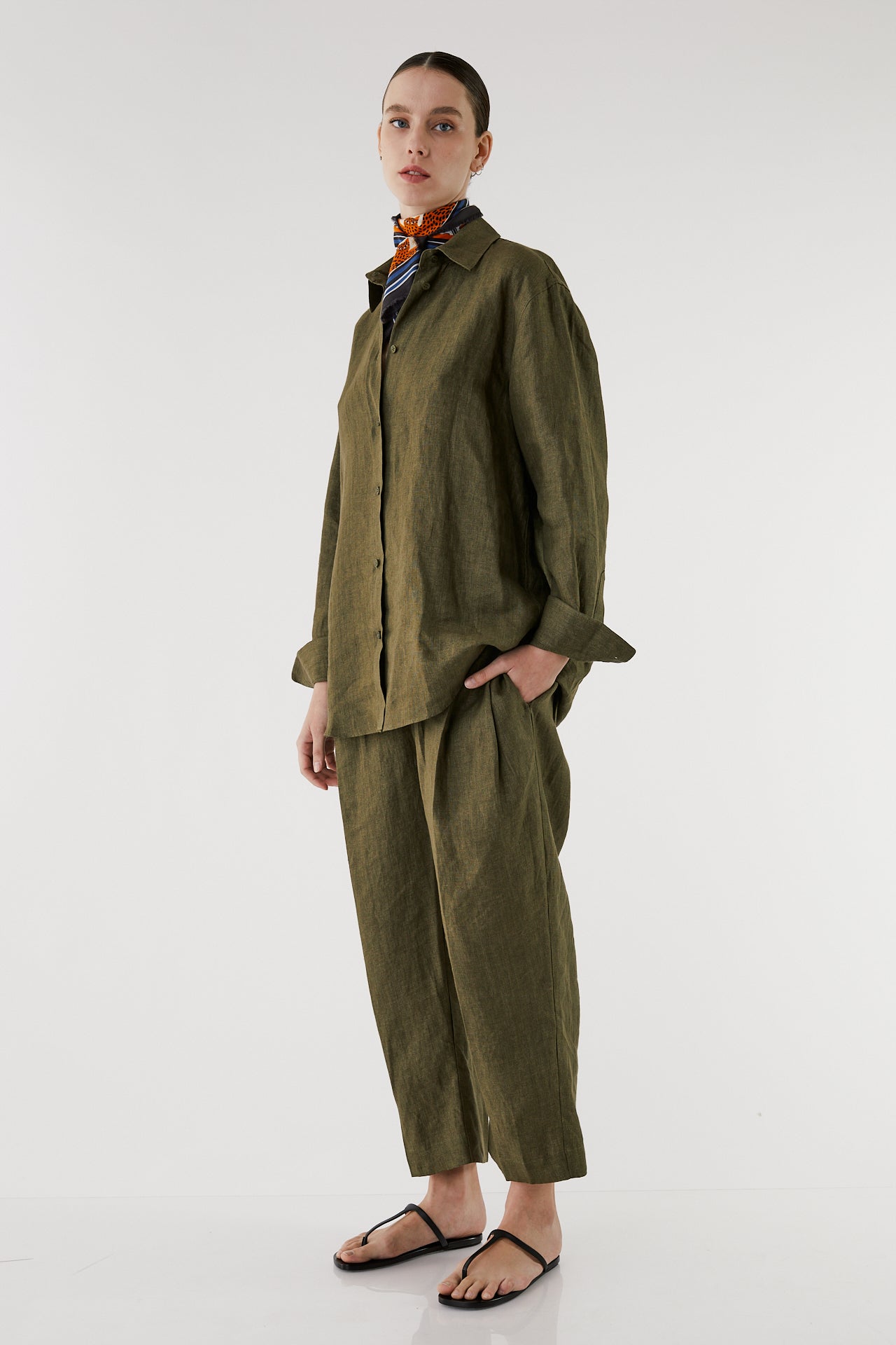 Pepper pleated linen pants