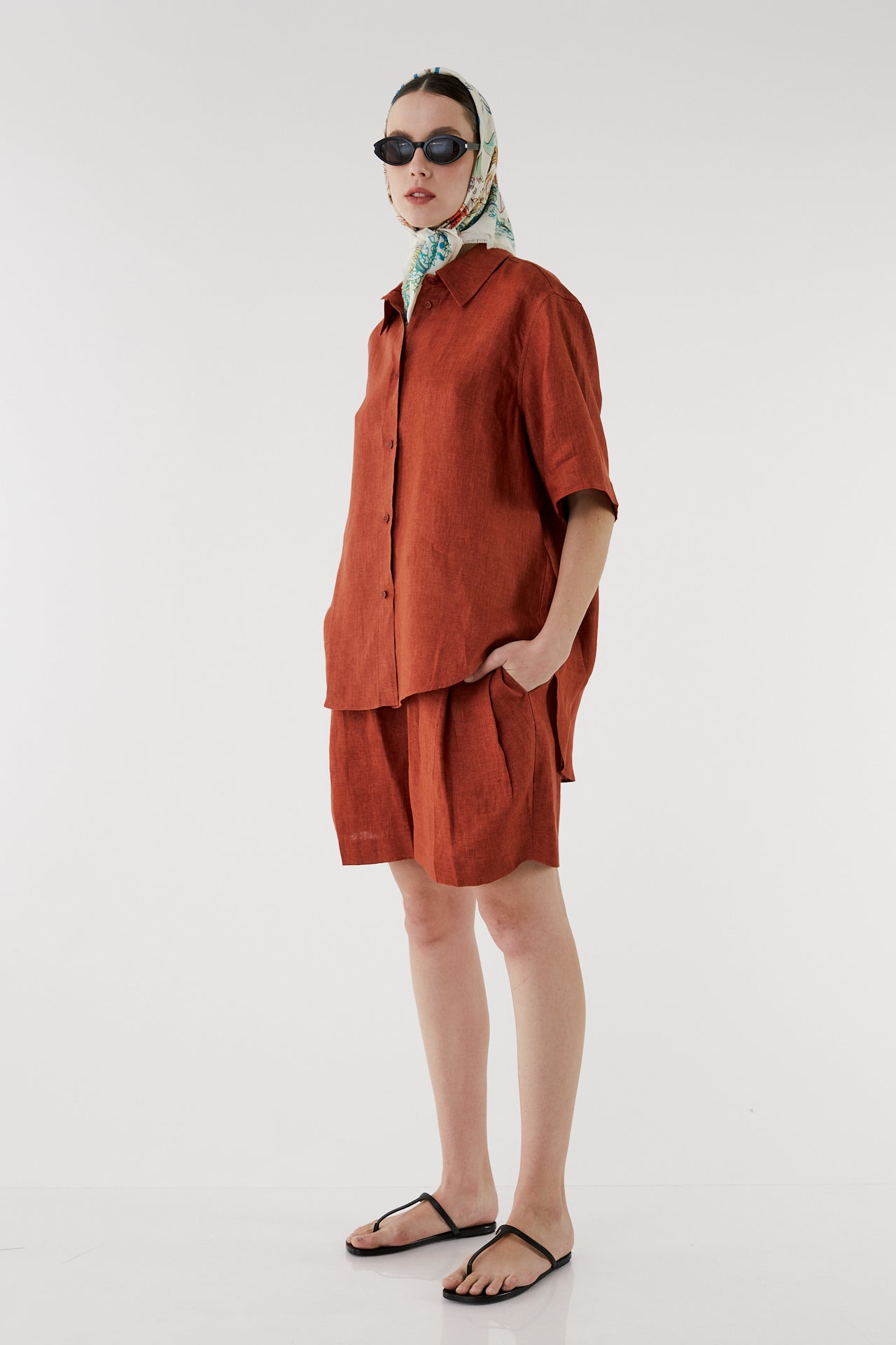 Jana linen short-sleeve shirt