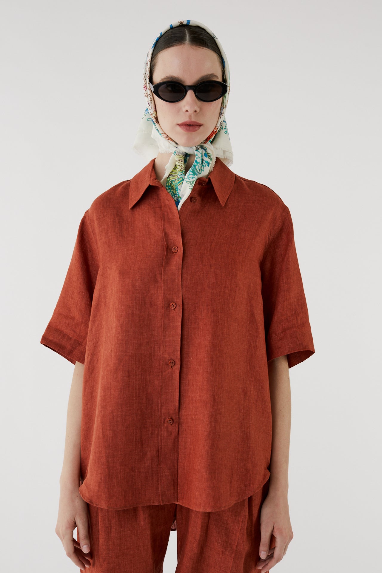 Jana linen short-sleeve shirt
