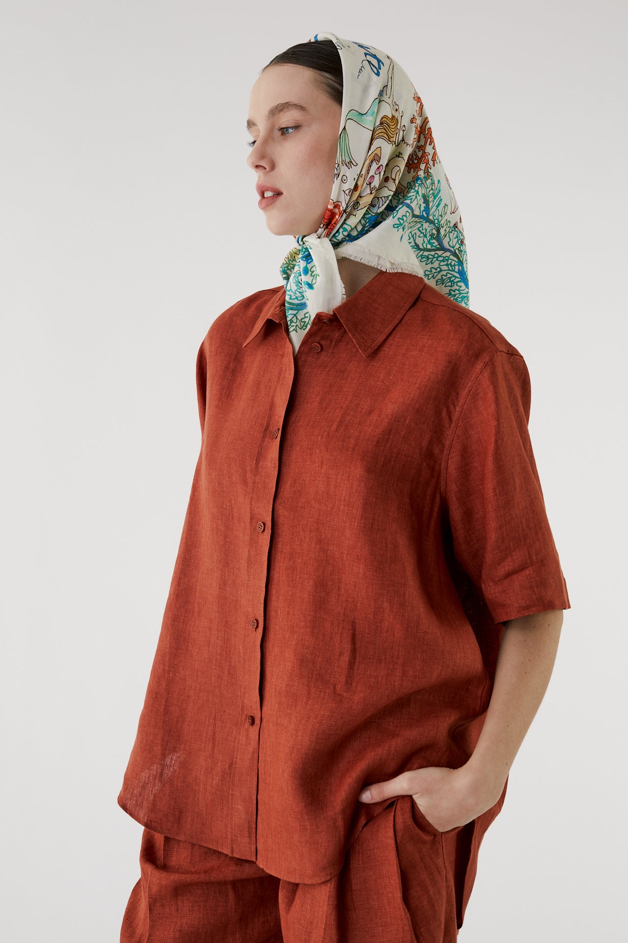 Jana linen short-sleeve shirt