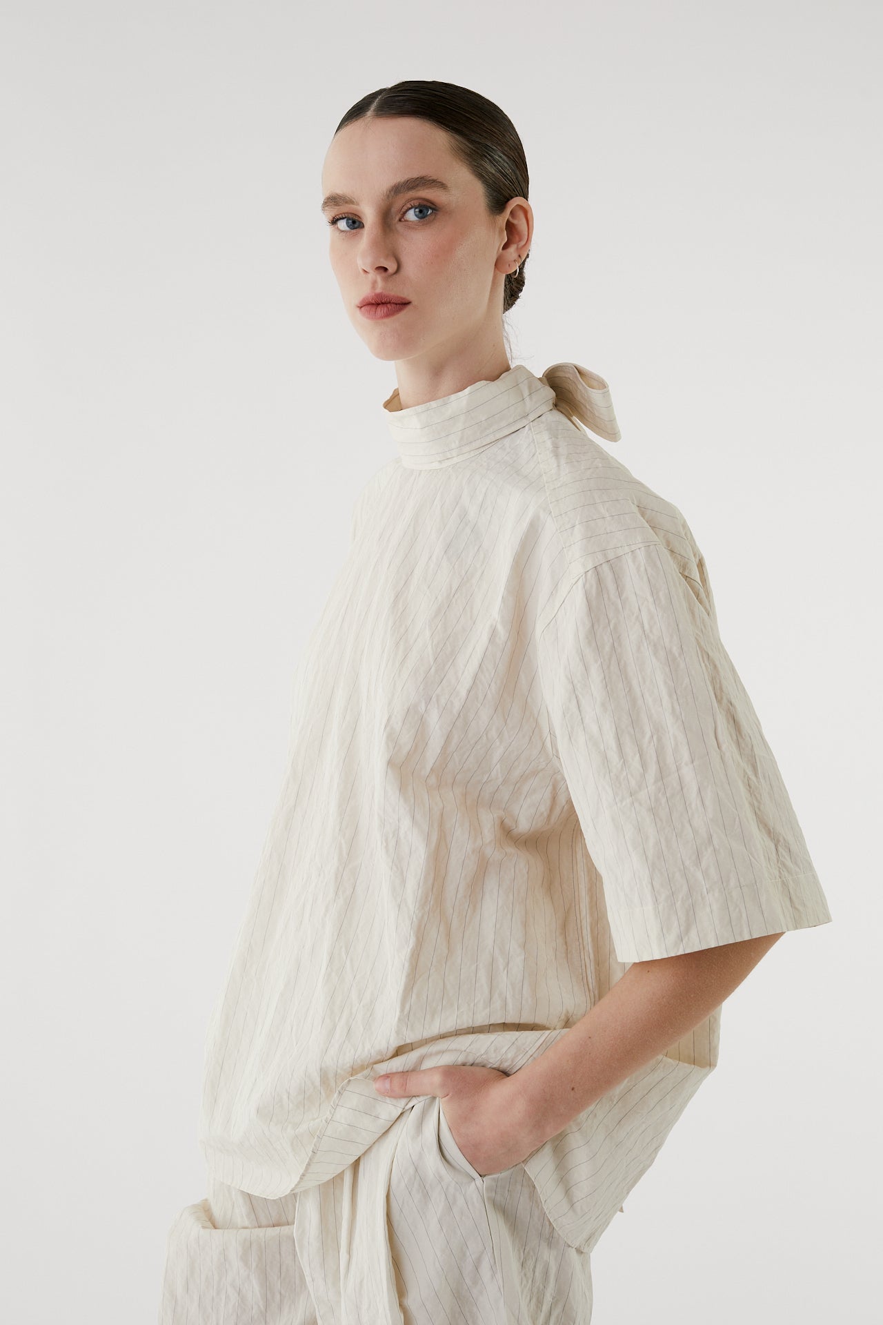 Caroline tie neck shirt