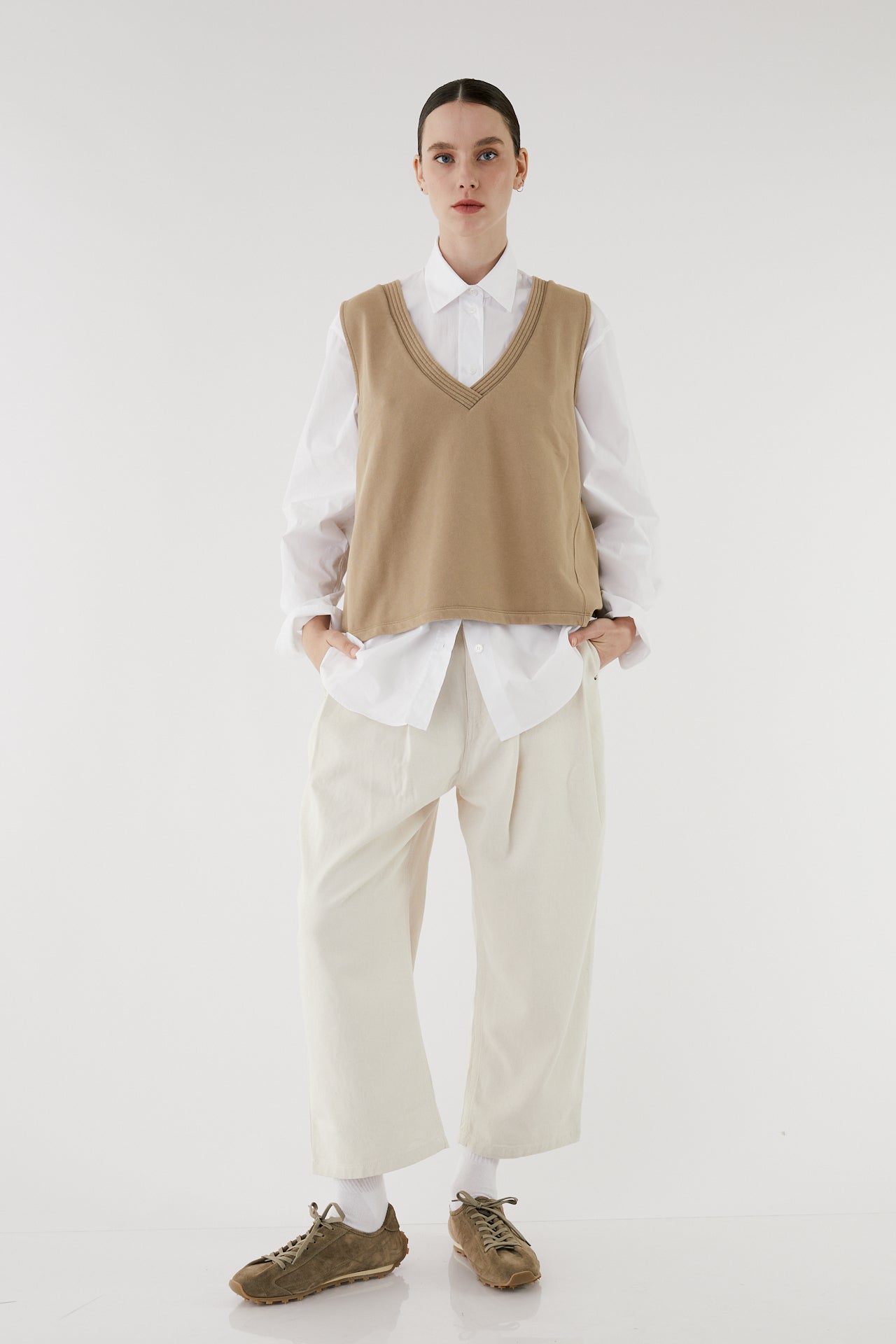 Lana Camel V-Neck Top