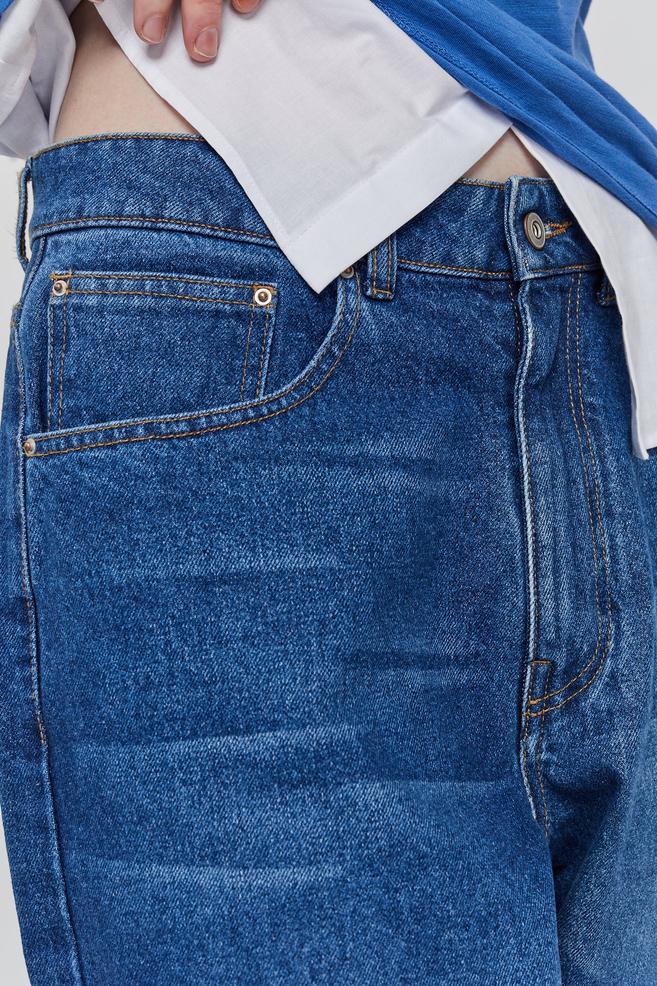 NAVY LOOSE FIT DENIM TROUSERS
