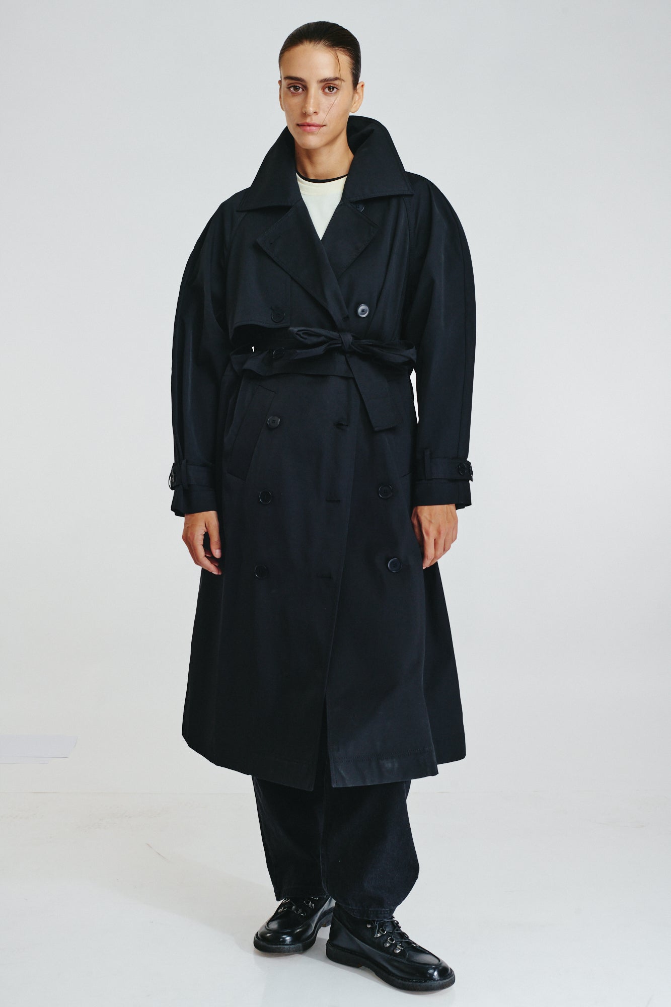 REVERSIBLE DOUBLE-BREASTED TRENCH COAT