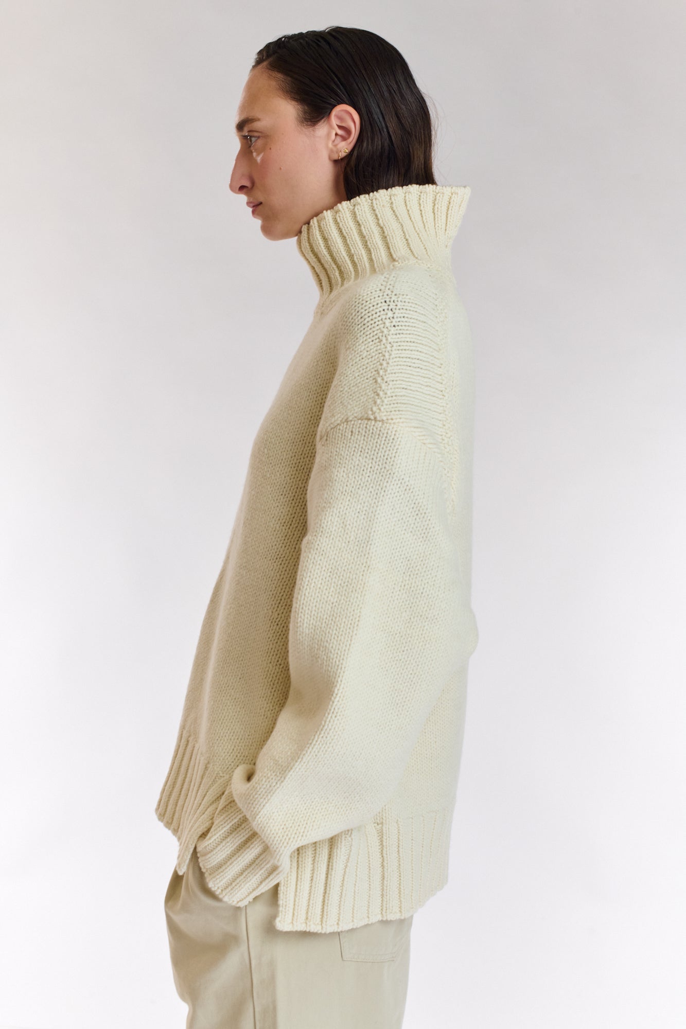 סוודר צמר יפני Mizu בהיר